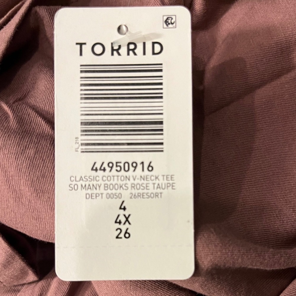 NWT Torrid Classic V-Neck Tee "So Many Books" 4X - Picture 10 of 10